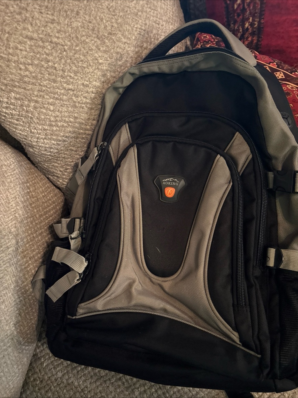 AOKING Large Hiking Backpack 40L 45L Travel Camping Trekking Air Passage Black